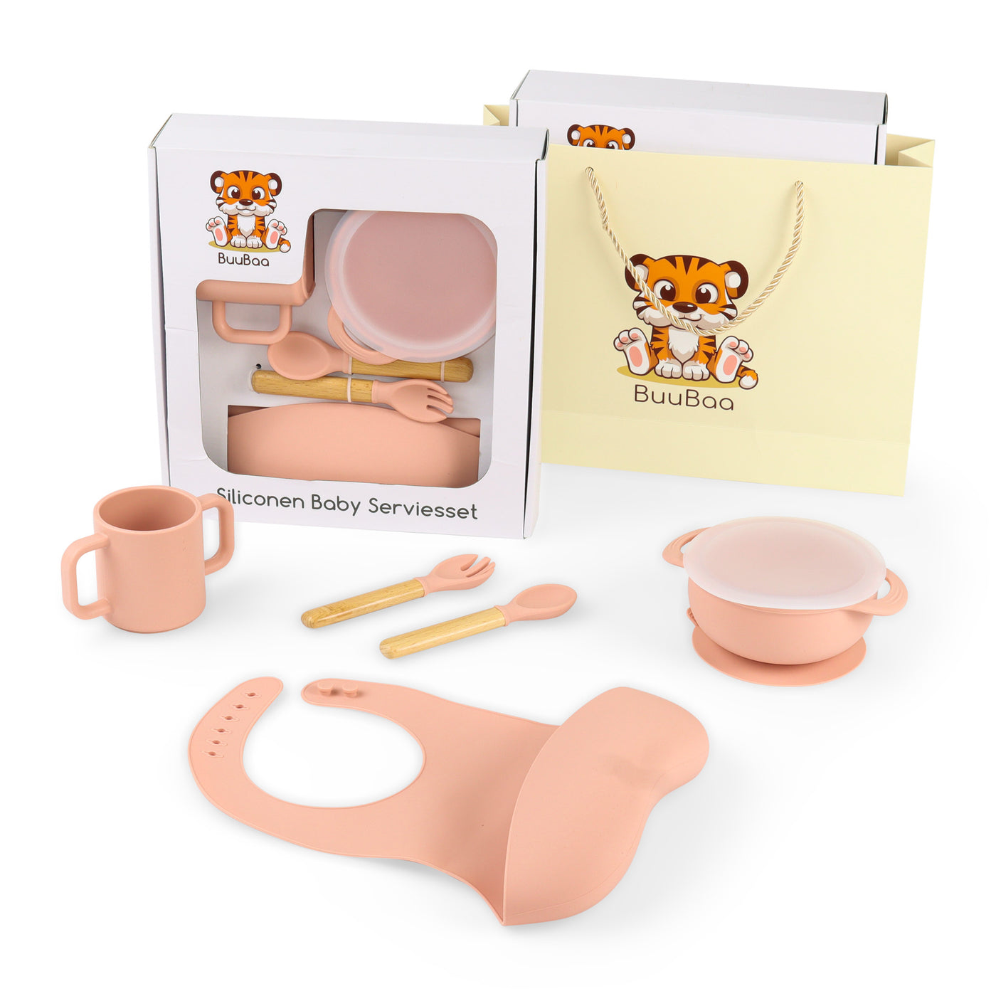 Kinderservies - Set 5 stuks - kraamcadeau - kraammand - babyshower cadeau - Meisje